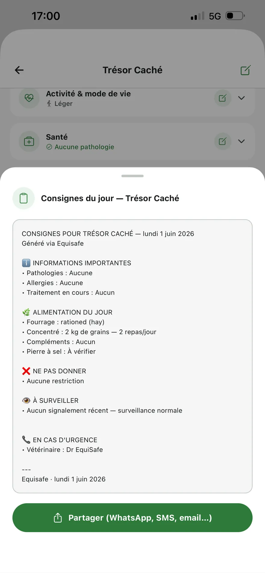 Consignes du jour à partager