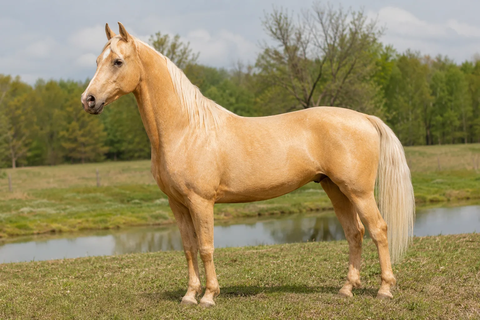 Andravida-Pferd mit schwarzem Fell, Nahaufnahme seiner robusten Gliedmaßen und Hufe.