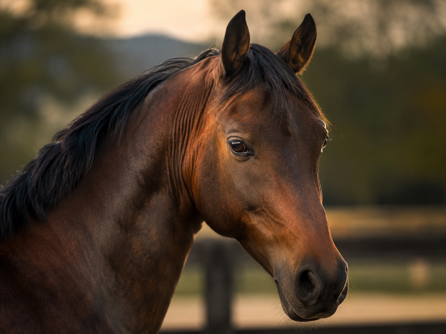 Bai : identification de race équine, robe du cheval, morphologie et notation de l'état corporel. Gestion complète du profil et de l'identité du cheval.