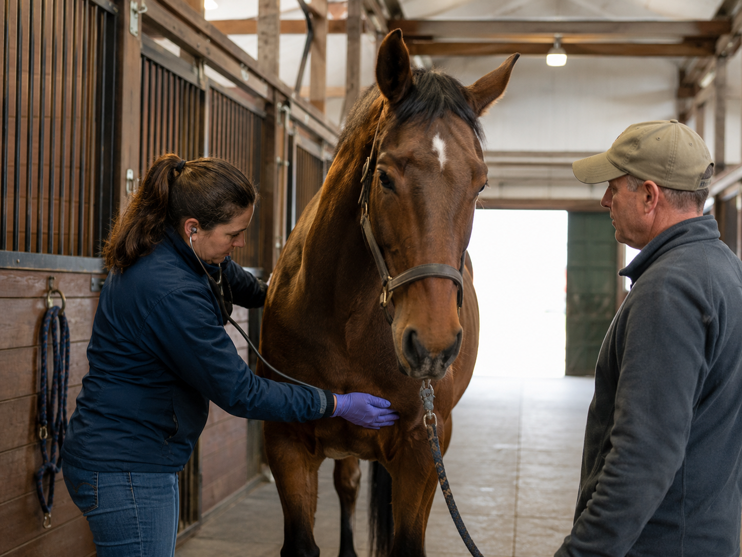 Lymphangite : suivi santé du cheval, observation clinique, communication vétérinaire et gestion pathologique. Suivi santé et bien-être du cheval documenté avec Equio.